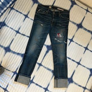 AG distressed Premiere skinny straight jean